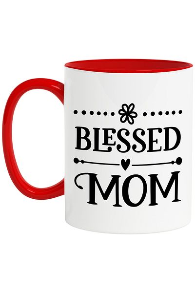 StoryGift Romania Cana Cu Inimioara Si Textul In Engleza "blessed Mom" - Mama Binecuvantata Iubire, Cu ,stg