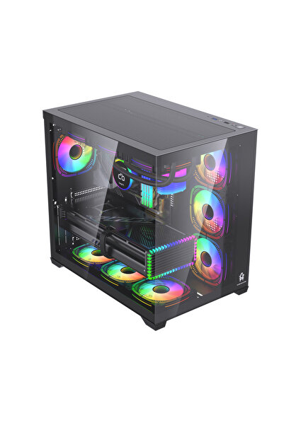 GM Game Master F-7 Lite V2 Gaming Atx Akvaryum Kasa Uzaktan Kumandalı 7 Rgb Fan