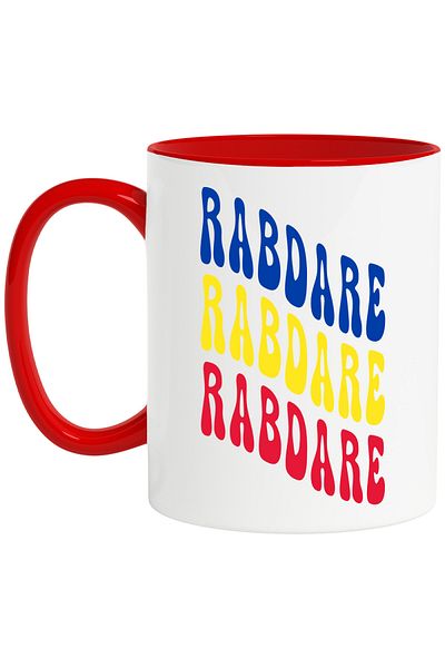 StoryGift Romania Mug The Word Patience, in the Colors of the Romanian Flag, Red, Yellow, Blue, T, With, STG.