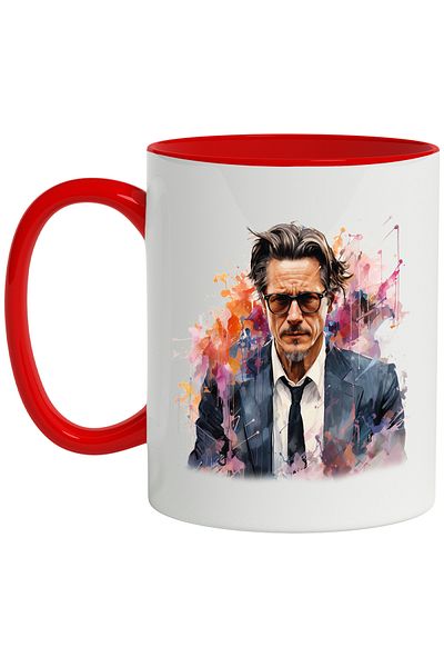StoryGift Romania Mug With Johnny Depp, Actor, Celebrity, Movies, Glasses, Multicolor 330 ml, Sky, With,STG.