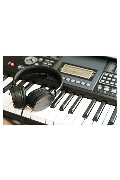 StoryGift Romania Tablou Canvas Casti Pe Tastatura De Sintetizator Muzical, M...