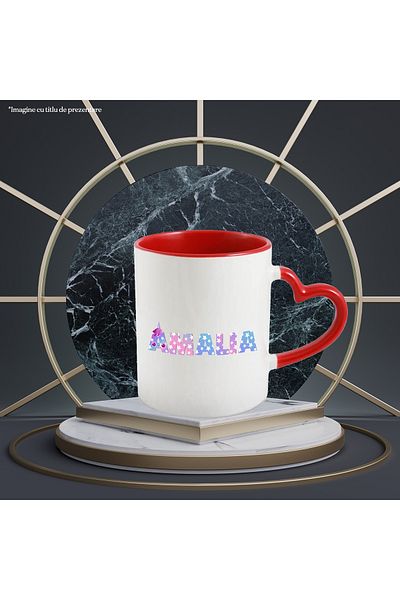StoryGift Romania Mug With Name Amalia, Unicorn, Princess, Fairytale, Cute, 330ml, Ceramic with , With ,STG .