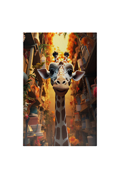 StoryGift Romania Tablou Canvas: Girafa Printre Rafturi Girafa In Lumea Urban...