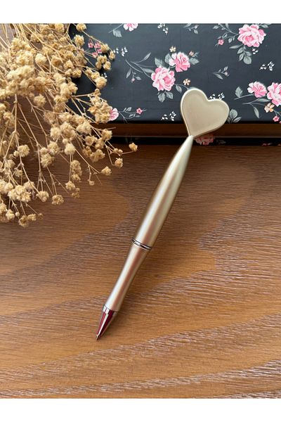 busrasdesign Gold Heart Ballpoint Pen, Wedding Wedding Pen