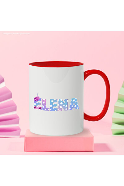 StoryGift Romania Cup With Name Elena, Unicorn, Princess, Fairytale, Cute, 330ml, Ceramic with Ma, With, STG.