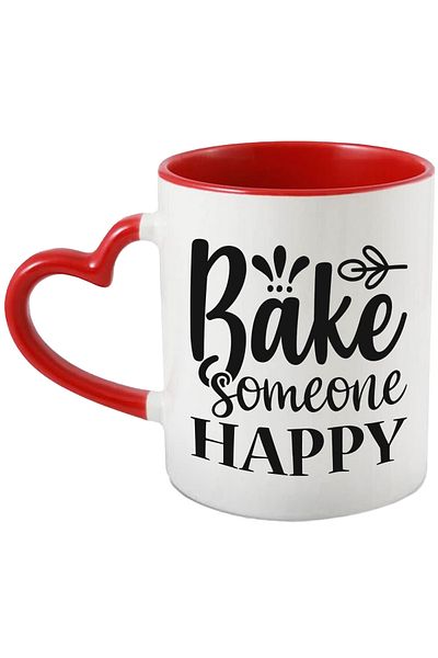 StoryGift Romania Mug with the message in English "Bake someone happy" - "bake" someone happy with M, Cu, STG.