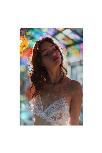 StoryGift Romania Tablou Canvas: Imaginea Unui Model Feminin Cu Sutien Alb - Fotografie Artistica Si Moda , Fa