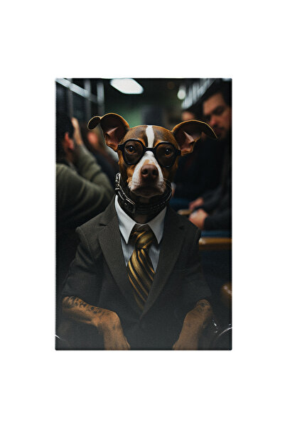 StoryGift Romania Tablou Canvas: Sala De Așteptare Și Silueta Câinelui Inteli...