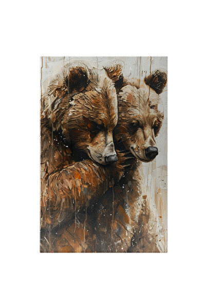 StoryGift Romania Tablou Canvas 90 X 60cm Pictura Unor Doi Ursi Imbratisati -...