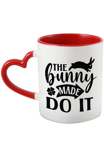 StoryGift Romania Mug with illustration showing a bunny and the message in English "The bunny made do i, Cu ,STG .