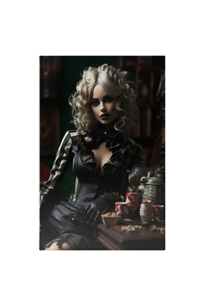 StoryGift Romania Tablou Canvas: Model In Alb Si Negru Costum, Intuneric, Des...