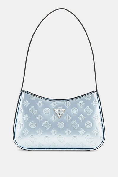 Guess Arnela Top Zip Shoulder Bag Women's Blue Shoulder Bag Hwtg9496170-Pbo
