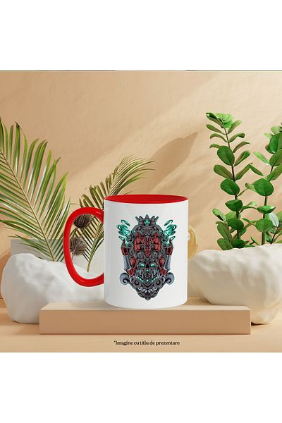 StoryGift Romania Mug With Demon, Monster, Planets, Fantasy, Armor, Multicolor 330 ml, Ceramic with, With, STG