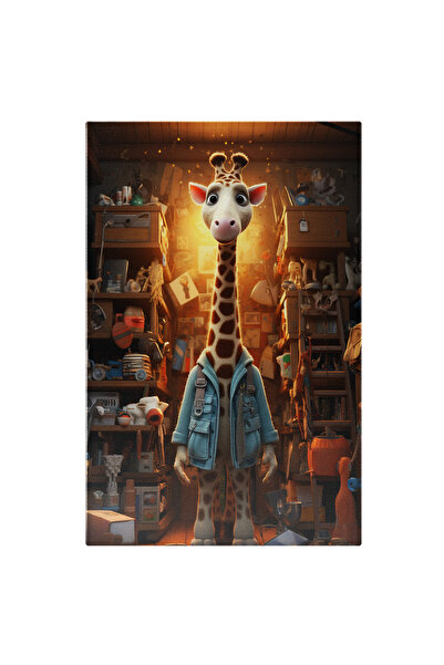 StoryGift Romania Tablou Canvas: Neobisnuit Girafa Elev Pregatita De Cursuri ...