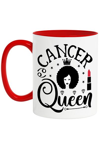StoryGift Romania Mug with Cancer zodiac sign, illustration, zodiac sign, astrology, symbol, sign, queen, lipstick, dia, With, STG.
