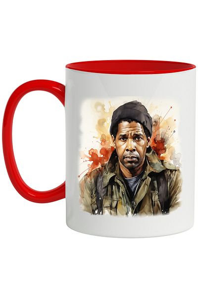StoryGift Romania Mug With Denzel Washington, Actor, Celebrity, Movie, Multicolor 330 ml, Ceramic, With ,STG.