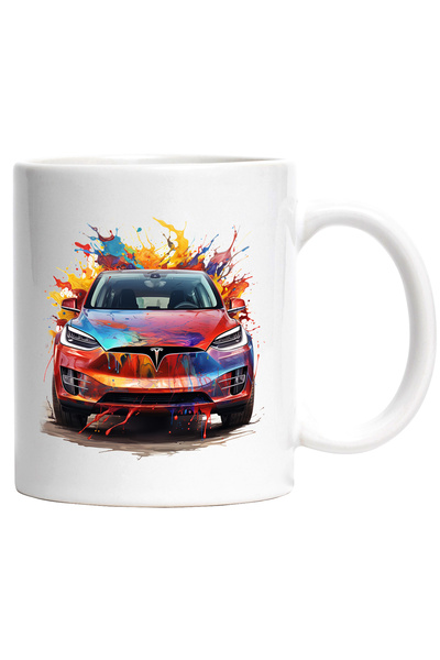 StoryGift Romania Cana Cu Tesla, Vehicul, Masina, Faruri, Vopsea, Multicolor ...