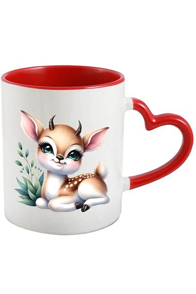 StoryGift Romania Mug with a little deer sitting quietly in nature | illustration | childhood |, With ,STG.