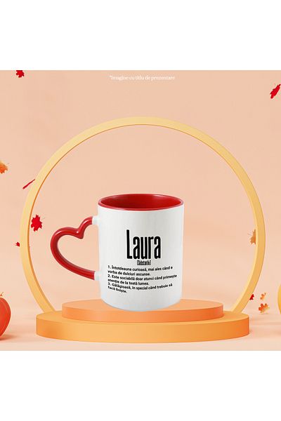 StoryGift Romania Mug With the Name Laura, and Funny Message, Curious, Sociable, Noisy, 330ml, , With ,STG.