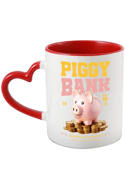 StoryGift Romania Mug with Piggy Bank Pig with Money Gold Coins Text Piggy Bank, Invest Banknotes, With ,STG.