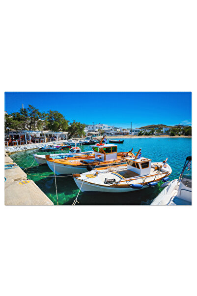 StoryGift Romania Tablou Canvas: Peisaj Marin La Pollonia, Milos: Pescari, Ba...