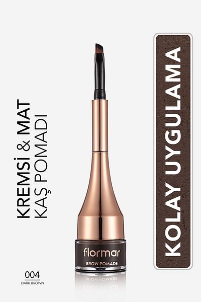 Flormar Intense Pigmented Permanent Eyebrow Pomade - Brow Pomade - 004 Dark Brown -8690604572212