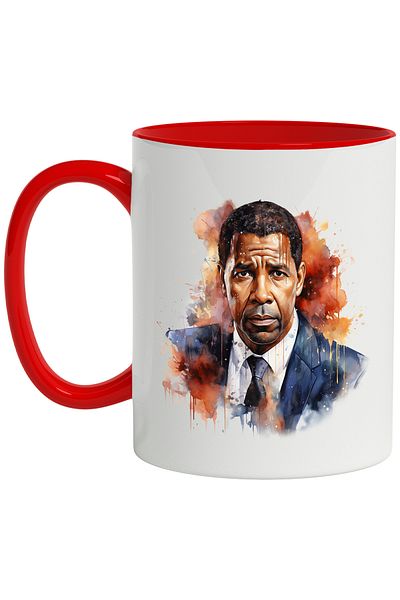 StoryGift Romania Mug With Denzel Washington, Celebrity, Actor, Hollywood, Multicolor 330 ml, Sky, With ,STG.