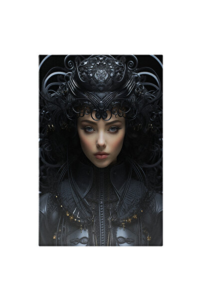 StoryGift Romania Canvas Painting 90 x 60CM Female Portrait in a Royal Black ...