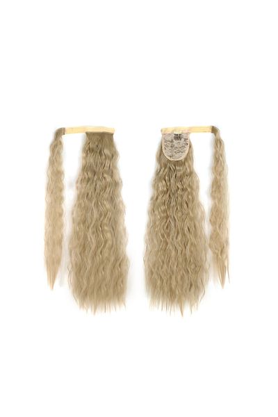 animis beauty Extensie de par Coada par Blond cenusiu, creata, 60 cm, fibra sintetica cu aspect natural