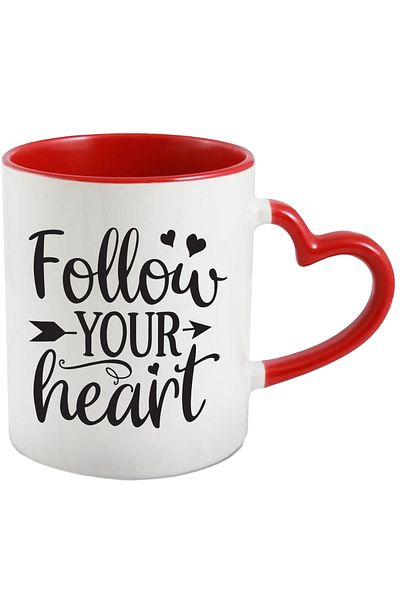 StoryGift Romania The heart-shaped mug that encourages you to follow your heart's lead with Handle In, With, STG.