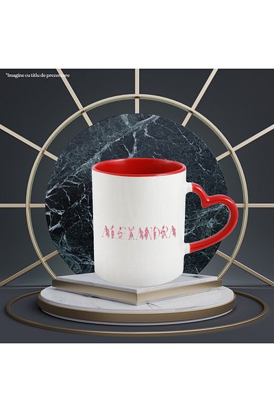 StoryGift Romania Mug With The Name Alexandra, Floral, Colorful, Creative, Beautiful, Unique, 330ml, Ceram, With,STG.