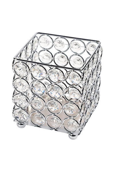 LUXORISE Diamond Crystal Makeup Brush Holder, White