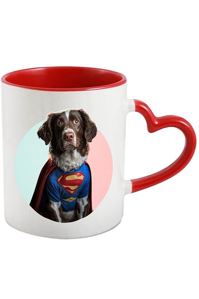 StoryGift Romania Superhero Dog Portrait Mug, Custom Superman Dog, Dog Lovers,, With ,STG.