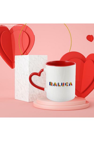 StoryGift Romania Mug With Name Raluca, Romania, Supporter, Romanian Flag, Patriot, 330ml, Wax, With,STG.