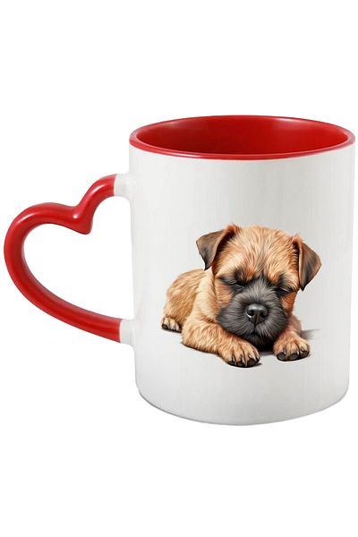 StoryGift Romania Mug with a puppy sleeping soundly | illustration | fatigue | exhaustion | in the world, With ,STG.