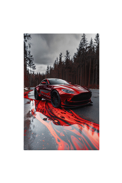 StoryGift Romania Tablou Canvas Autoturism De Culoare Rosie Aston Martin Dbs ...