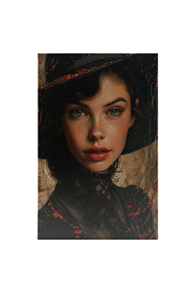 StoryGift Romania Tablou Canvas: Privirea Fumoasă A Doamnei Cu Pălărie Neagră...