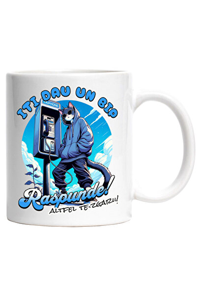 StoryGift Romania Cana Pisica La Telefon Stradal Text Iti Dau Un Bip , 330ml,...