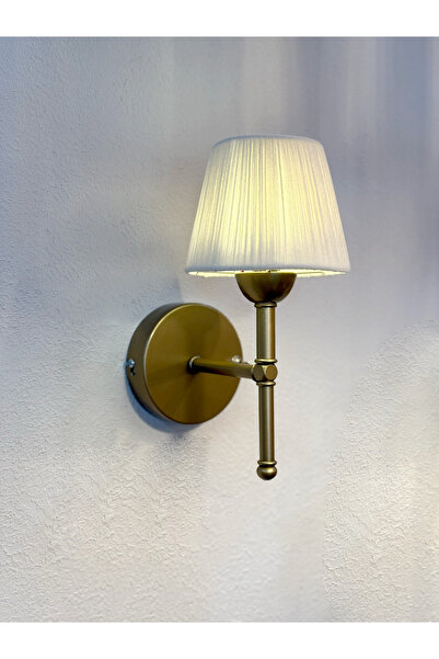 Maison Avf Süet Kadife El Yapımı Kablosuz Pilli Ledli Aplik - Alt Eskitme Gold