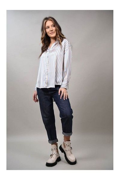 FASHIONLAND CAMASA SATINATA IN DUNGI NEBULANTEZZA TALIE UNICA Albastru