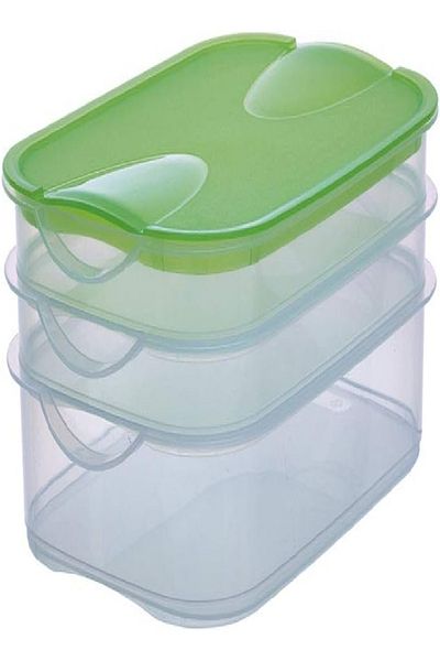 Rival 3-Piece Fridge Box Set – Clear, Stackable & Space-Saving Storage Containers