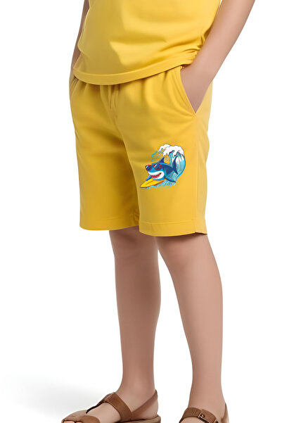 FYK KİDS Children's T-Shirt-Capry Surfer Printed Bottom-Top Set