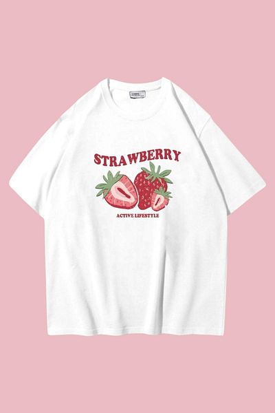 Carpe Watercolor Strawberry Oversize T-Shirt