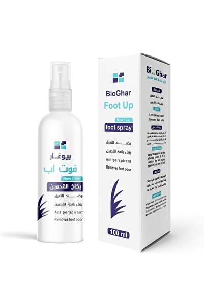 BIOGHAR بخاخ مزيل العرق الطبيعي للقدمين من فوت أب، برائحة المنثول المبردة، يزيل ويمنع الرائحة الكريهة على الفور