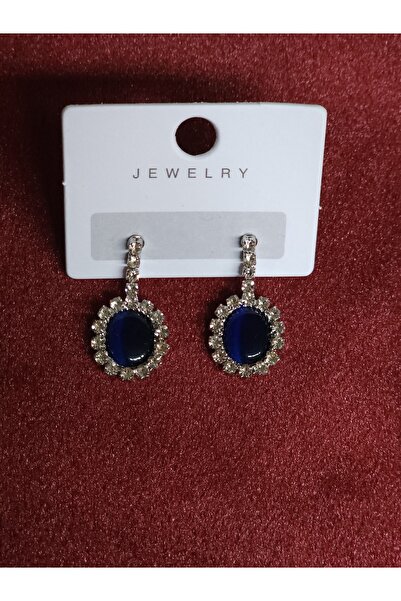 Avcıoğlu Aksesuar أقراط نسائية على شكل عين القطة بيضاوية من حجر الزركون الكري...