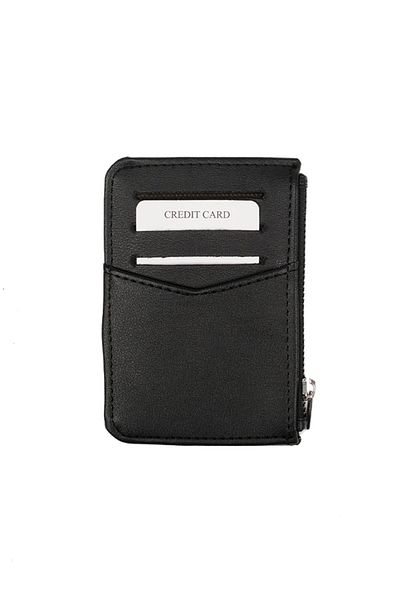 Mio Gusto Black Color Zippered Card Holder Women's Wallet