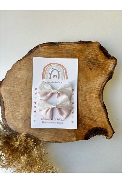 Miniminiksdesing Shiny 2-Piece Satin Bow Buckle