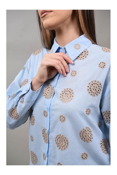 Y TWO WOMEN Camasa Cu Mandale Foglizzo Talie Unica Baby Blue