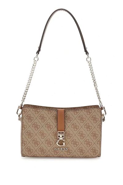 Guess Чанта за през рамо Zamira Top Zip, дамска, кафява, Hwsg9629180-ltl