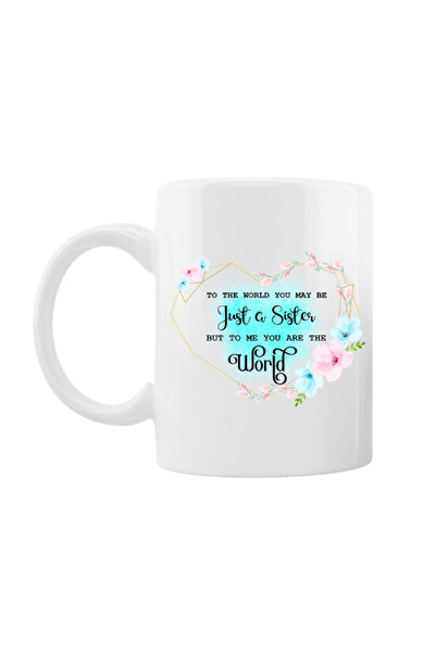 OEM Εξατομικευμένη λευκή κούπα "Για τον κόσμο μπορεί να είσαι απλώς μια αδερφ...